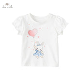Baby Girl Cotton Puff Sleeve Tee – White